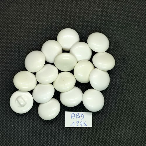 17 boutons résine blanc - 17mm - abd1275