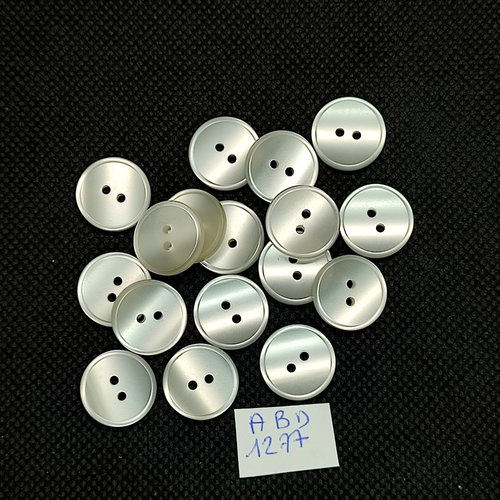 17 boutons résine blanc cassé - 15mm - abd1277