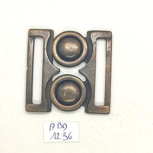 1 boucle de ceinture en métal bronze - 43x43mm - abd1336