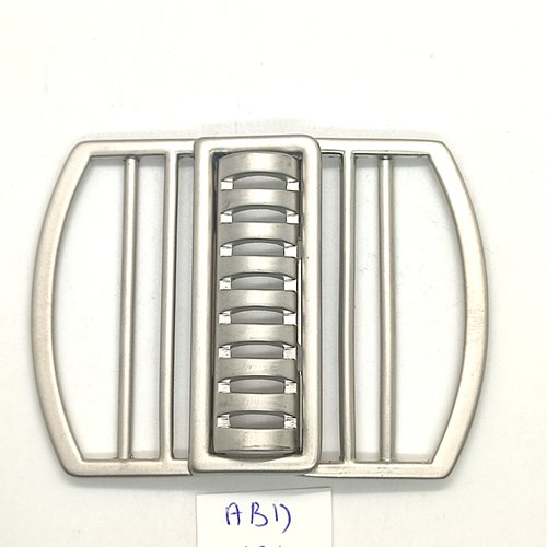 1 boucle de ceinture en métal argenté - 57x75mm - abd1340