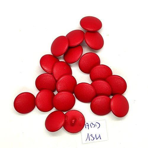 20 boutons résine rouge foncé - 15mm - abd1311