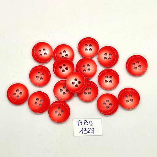 17 boutons résine rouge / rose - 15mm - abd1329