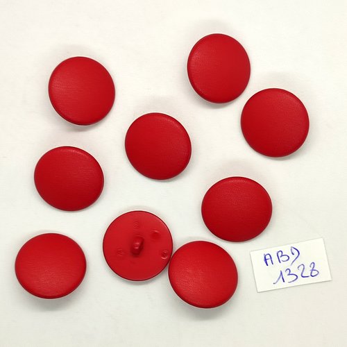 9 boutons résine rouge - 20mm - abd1328