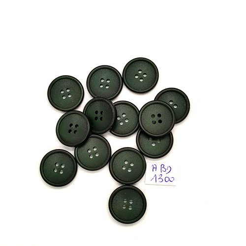 13 boutons résine vert - 17mm - abd1300
