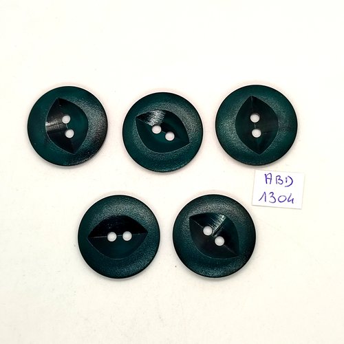 5 boutons résine bleu / vert - 26mm - abd1304