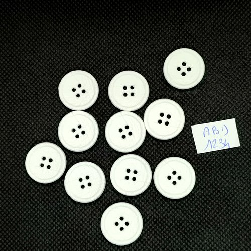 11 boutons résine blanc - 18mm - abd1234