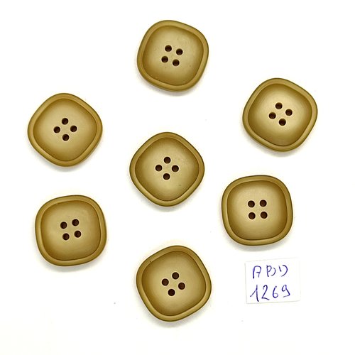 7 boutons résine vert - 20x20mm - abd1269