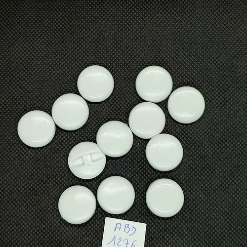 12 boutons résine blanc - 18mm - abd1276