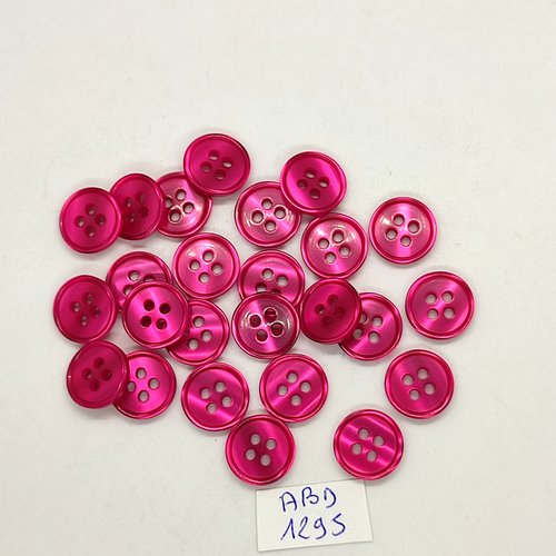 25 boutons résine fuchsia - 13mm - abd1295