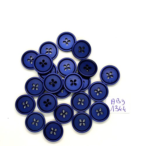 24 boutons résine bleu foncé - 15mm - abd1344