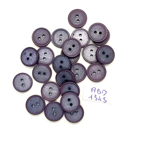 24 boutons résine bleu / violet - 15mm - abd1345