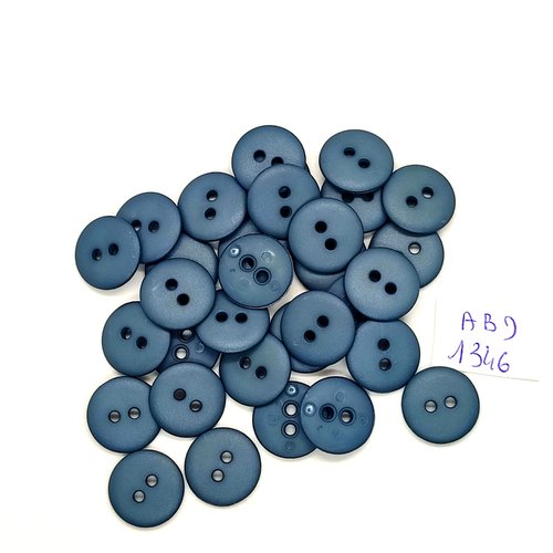 31 boutons résine bleu - 15mm - abd1346