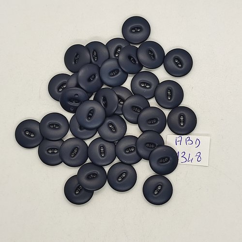 34 boutons résine bleu foncé - 12/13mm - abd1348