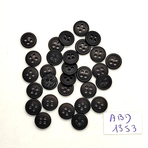 29 boutons résine bleu foncé - 9mm - abd1353