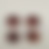 4 boutons résine marron - 23 mm - abd1382