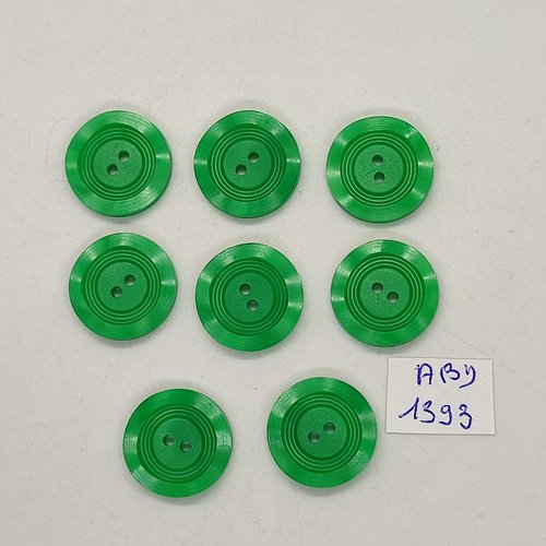 8 boutons résine vert -  18mm - abd1393