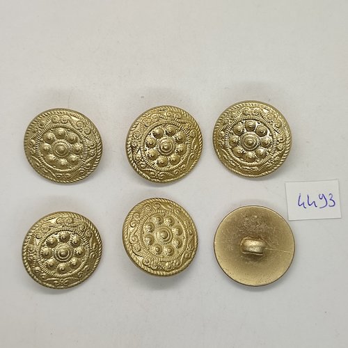 6 boutons résine doré clair - 25mm - tr4493