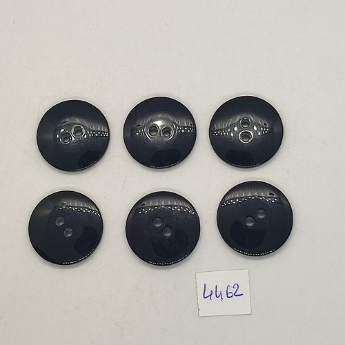6 boutons résine noir - 23mm - tr4462