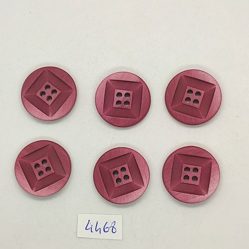 6 boutons résine vieux rose - 23mm - tr4468