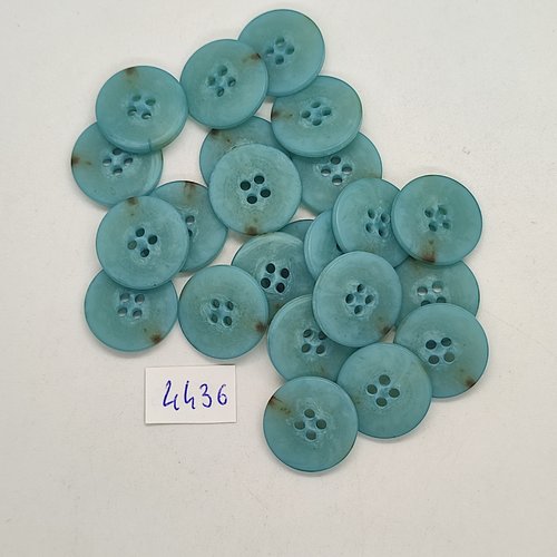 23 boutons résine bleu - 18mm - tr4436
