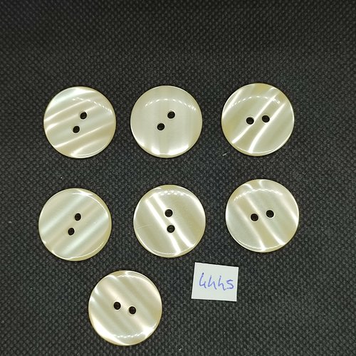 7 boutons résine jaune clair - 23mm - tr4445