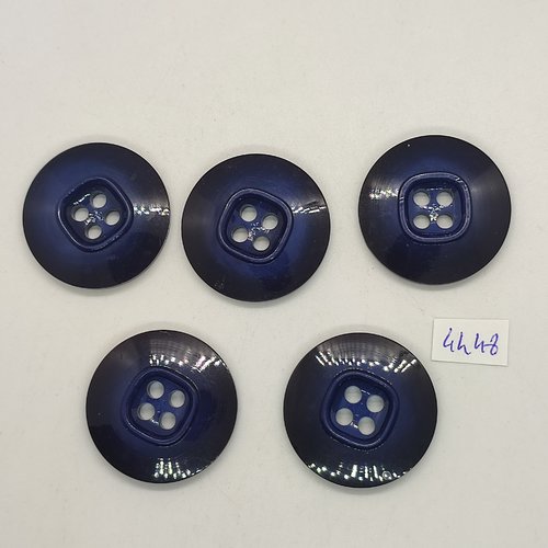 5 boutons résinebleu foncé  - 31mm - tr4448