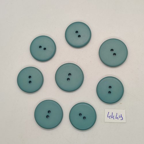 8 boutons résine bleu / vert  - 20mm - tr4449