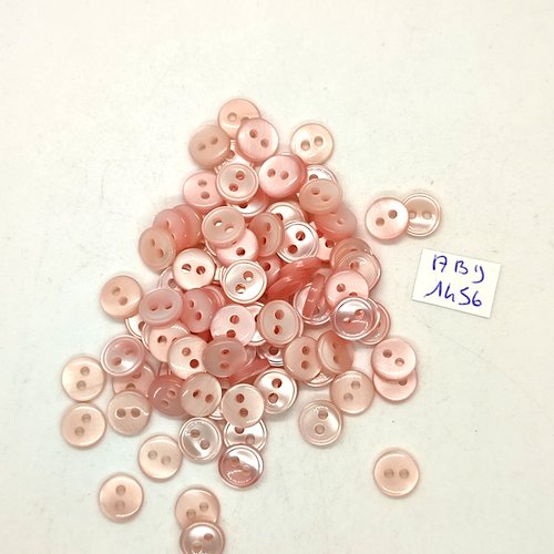 96 boutons résine rose - 9mm - abd1456