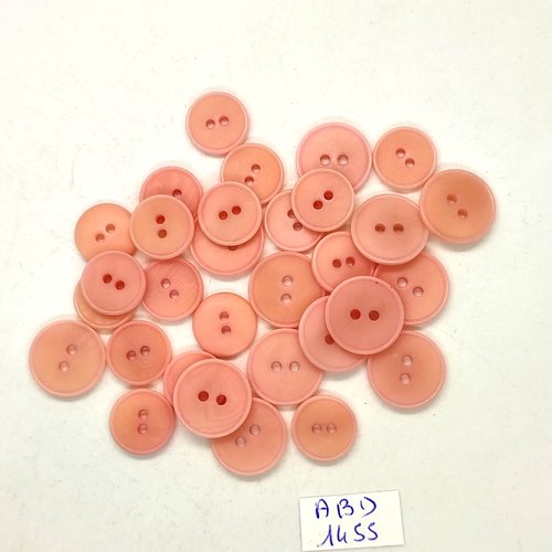 30 boutons résine rose - 15mm et 13mm - abd1455