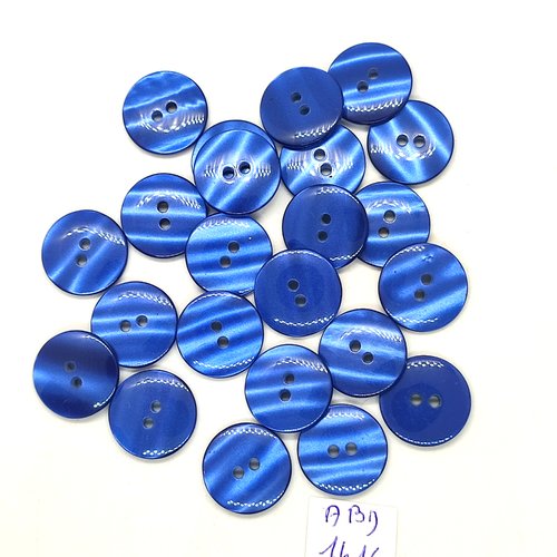23 boutons résine bleu - 17mm - abd1416