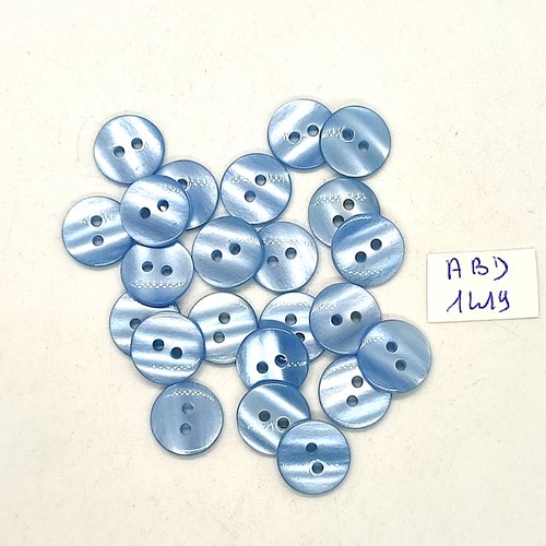 23 boutons résine bleu clair - 12mm - abd1419