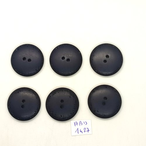 6 boutons résine bleu foncé - 27mm - abd1427