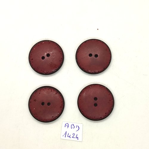4 boutons résine bordeaux foncé - 27mm - abd1424