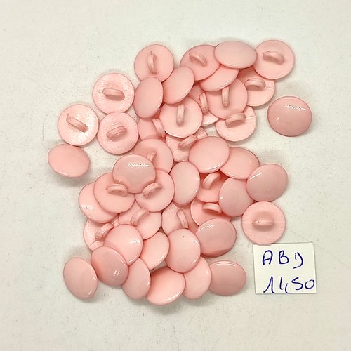 42 boutons résine rose - 11/12mm - abd1450