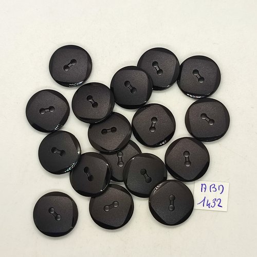 17 boutons résine noir et gris - 18mm - abd1432