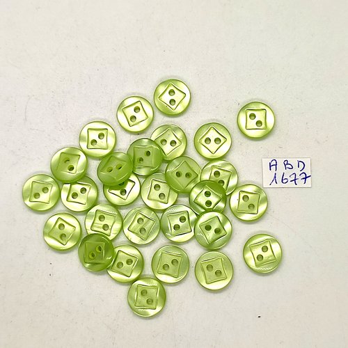 28 boutons résine vert - 12mm - abd1377