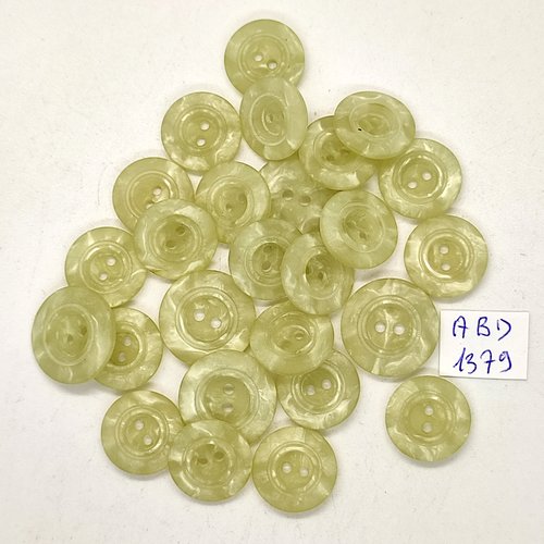 26 boutons résine vert clair - 18mm et 15mm - abd1379