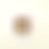 1 boucle de ceinture en résine marron et beige - 25x35mm - abd1478