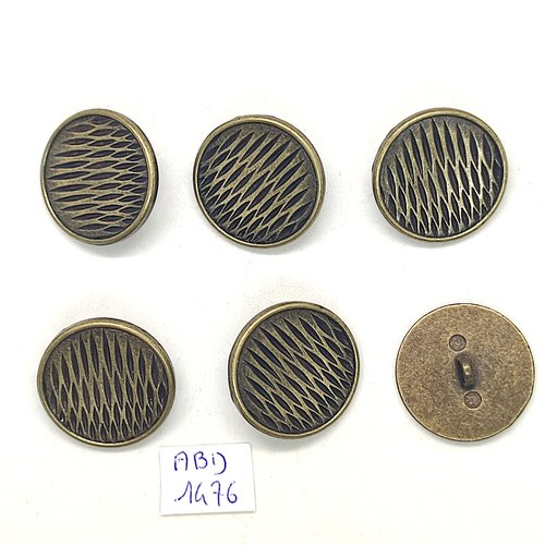 6 boutons résine bronze - 20mm - abd1476