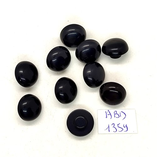 10 boutons résine noir - 13mm - abd1359