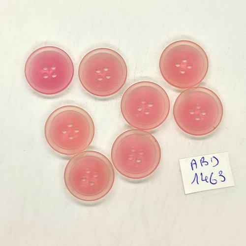 8 boutons résine rose - 17mm - abd1463
