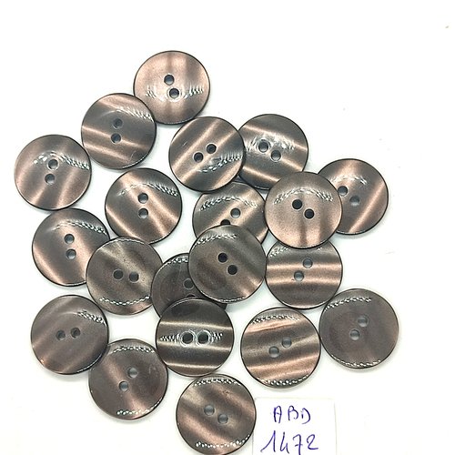 20 boutons résine marron - 18mm - abd1472