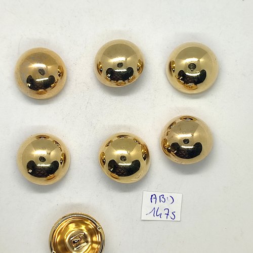 7 boutons métal doré - 20mm - abd1475