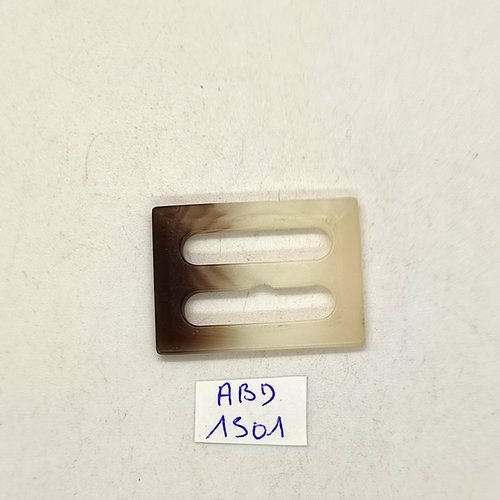 1 boucle de ceinture en résine beige et marron - 25x35mm - abd1501