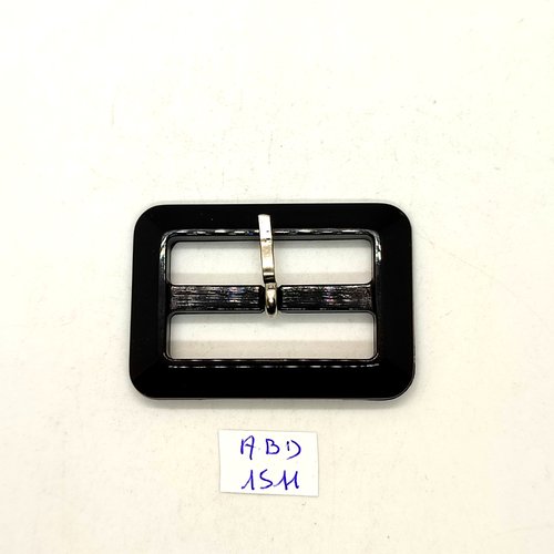 1 boucle de ceinture en résine noir - 40x57mm - abd1511