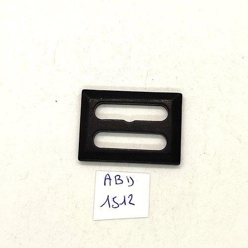 1 boucle de ceinture coulissante en résine noir - 20x25mm - abd1512