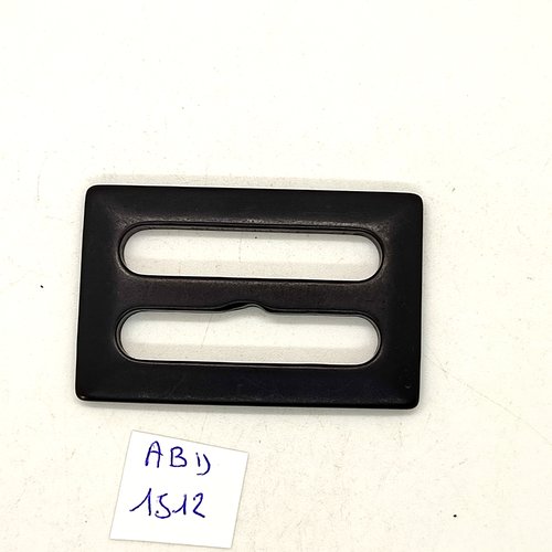 1 boucle de ceinture coulissante en résine noir - 33x54mm - abd1512