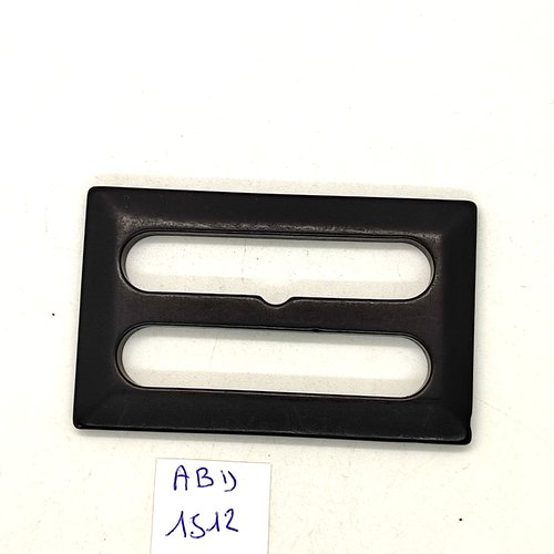 1 boucle de ceinture coulissante en résine noir - 40x64mm - abd1512