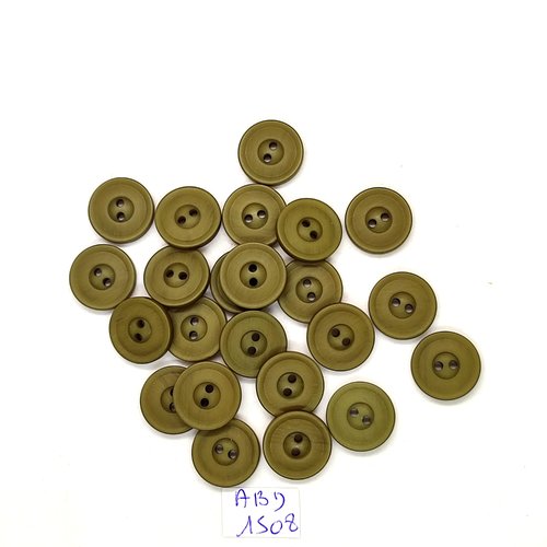 23 boutons résine vert - 15mm - abd1508