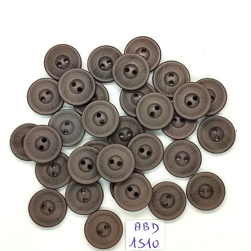 33 boutons résine gris / taupe - 15mm - abd1510
